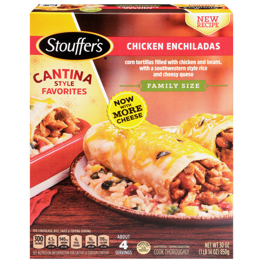 Stouffer's Cantina Style Favorites Chicken Enchiladas Family Size 30 oz