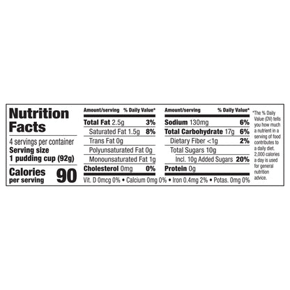 Snack Pack Banana Cream Pie Flavored Pudding, 4 Count Pudding Cups (12 Pack)