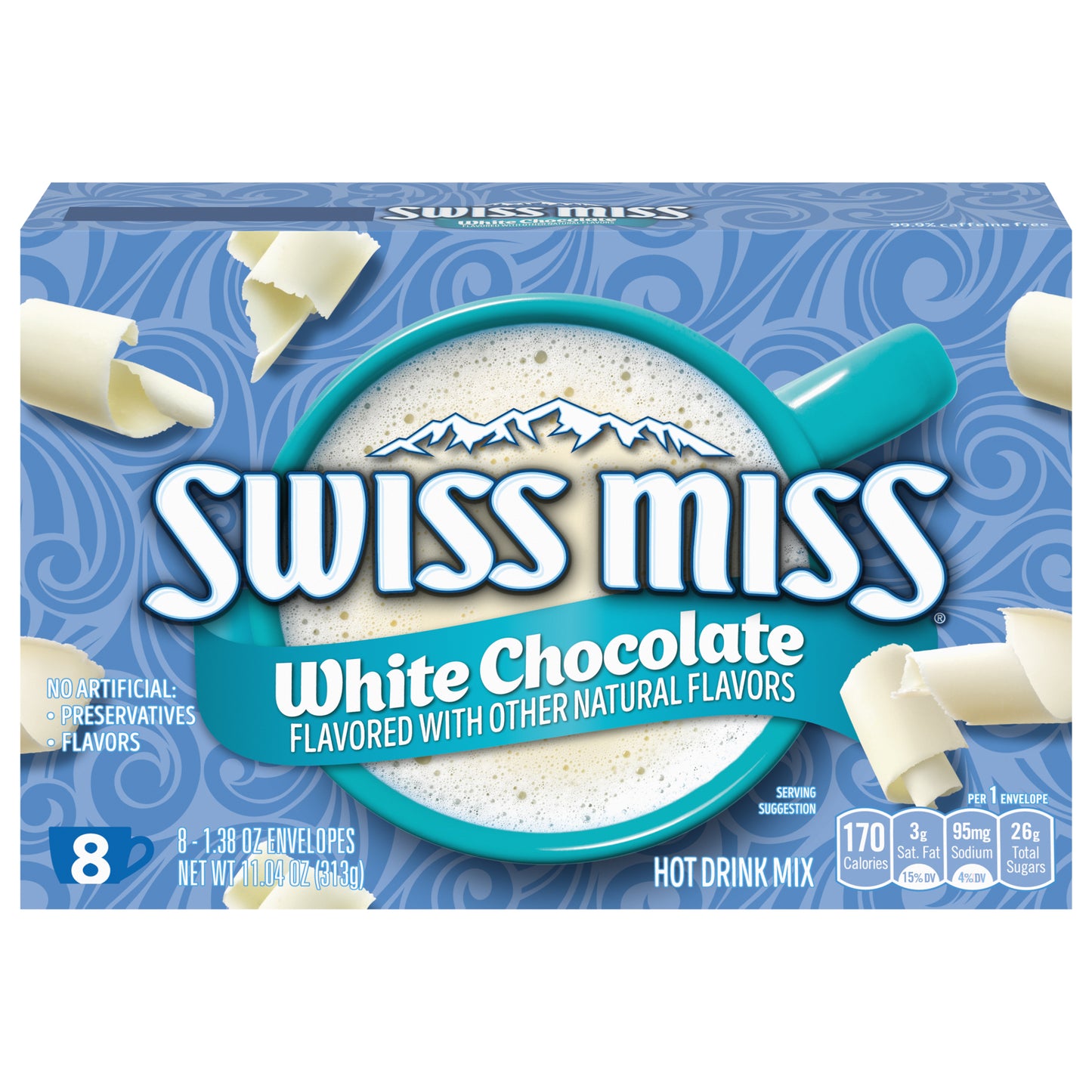Swiss Miss Indulgent Collection White Chocolate Flavored Hot Drink Mix, 8 Count Drink Mix Packets (12 Pack)