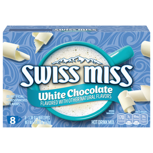 Swiss Miss Indulgent Collection White Chocolate Flavored Hot Drink Mix, 8 Count Drink Mix Packets (12 Pack)