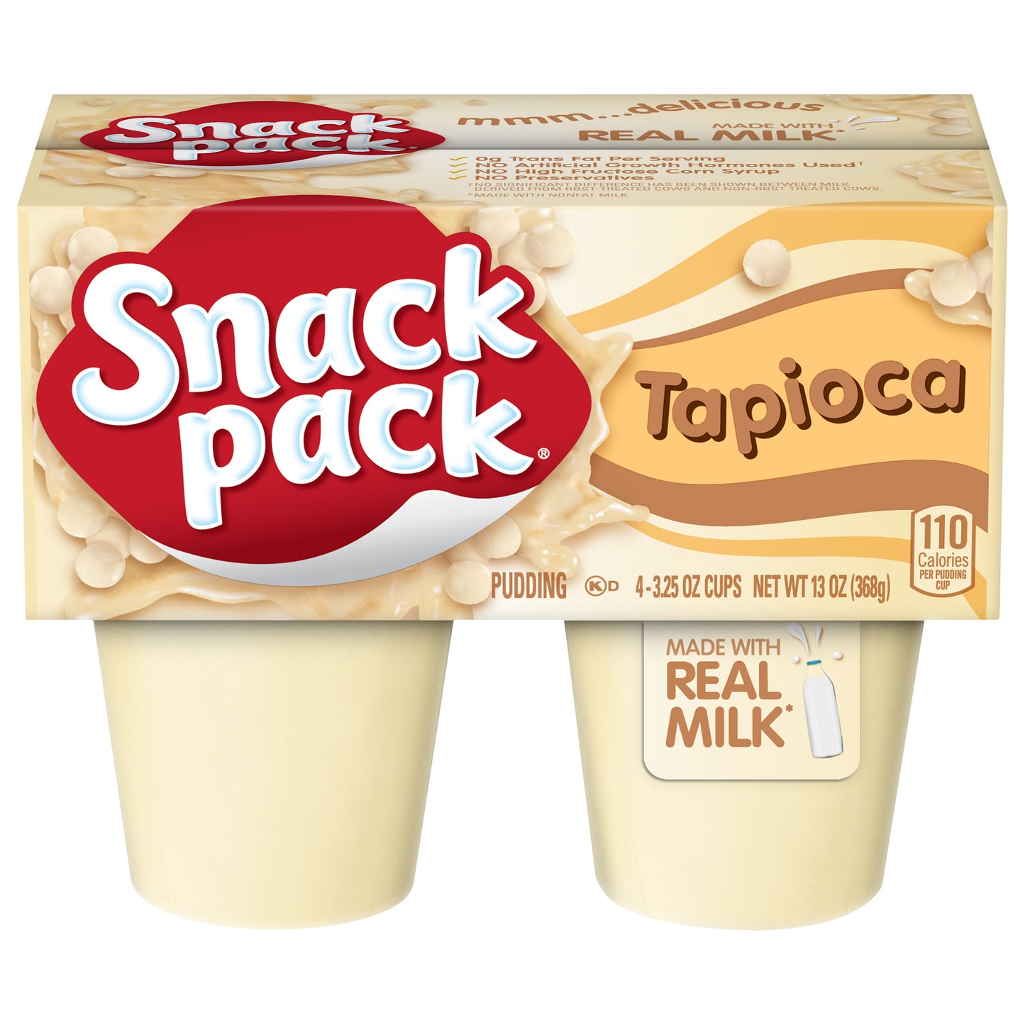 Snack Pack Tapioca Pudding, 4 Count Pudding Cups (12 Pack)