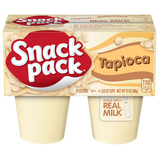 Snack Pack Tapioca Pudding, 4 Count Pudding Cups (12 Pack)