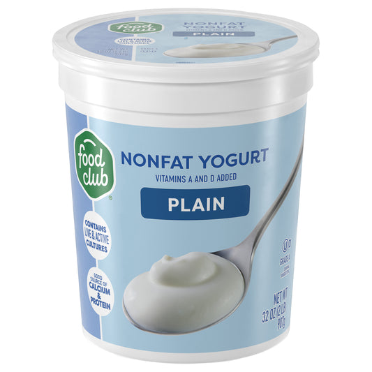 Food Club Nonfat Plain Yogurt 32 oz