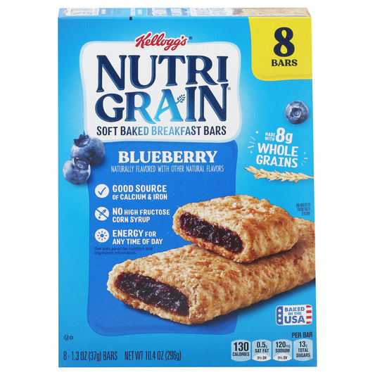 Nutri Grain Soft Baked Blueberry Breakfast Bars 8 - 1.3 oz Bars