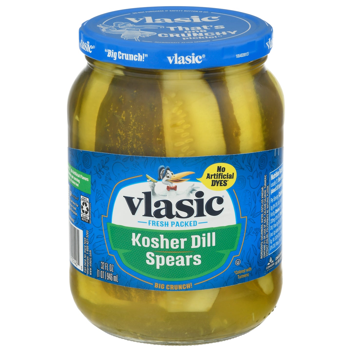 Vlasic Crunchy Kosher Dill Spears Pickles 32 fl oz