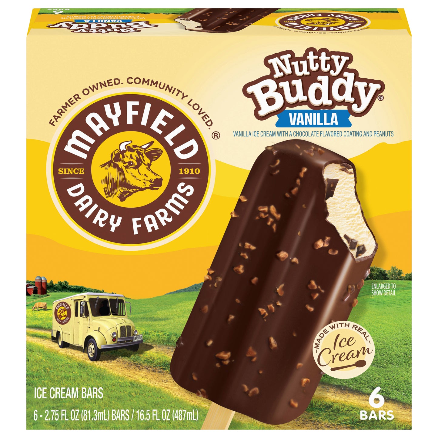 Mayfield Dairy Farms Nutty Buddy Vanilla Ice Cream Bars, 6 ct / 2.75 fl oz