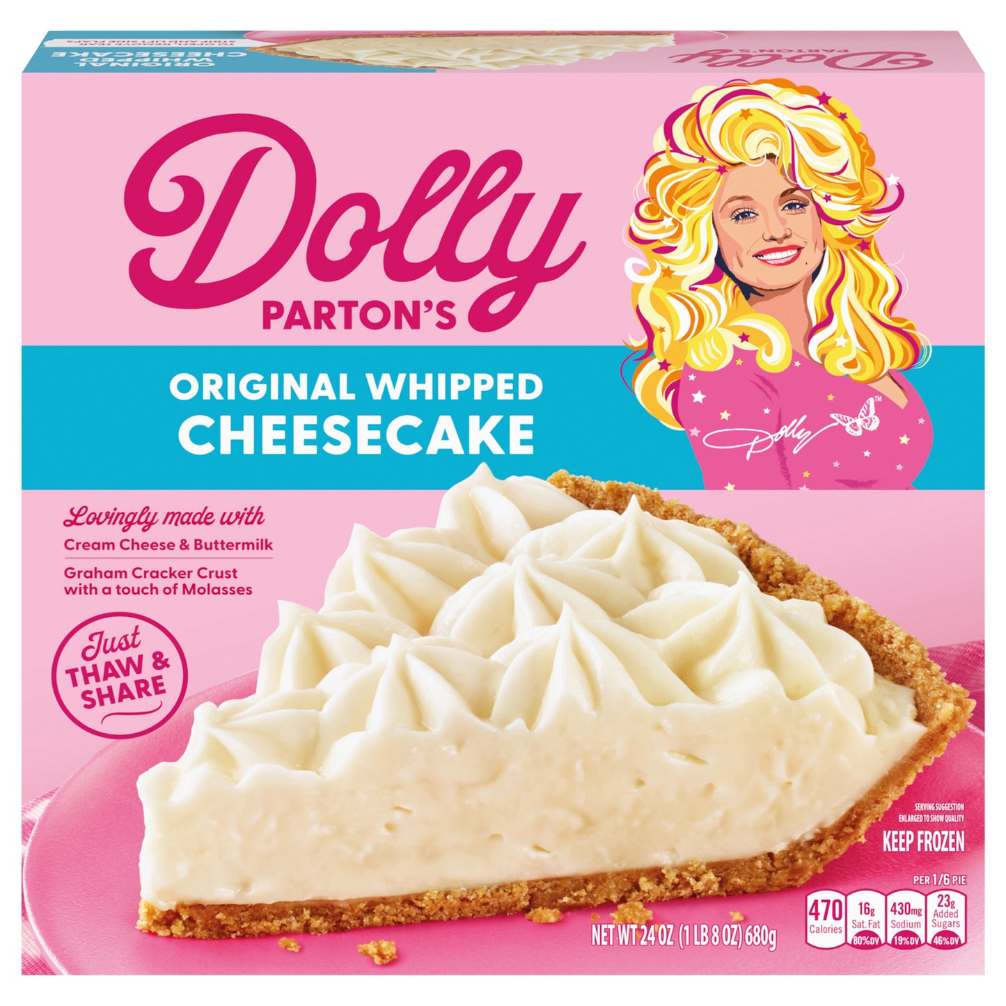 Dolly Parton's Original Whipped Cheesecake, Thaw-and-Serve, Frozen 24 oz.