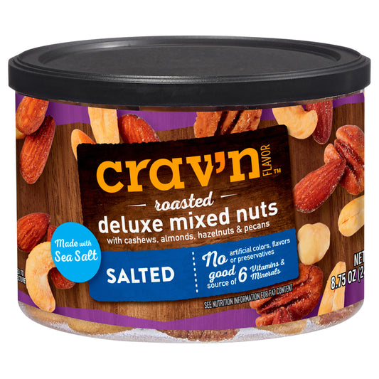 Crav'n Flavor Roasted Deluxe Salted Mixed Nuts 8.75 oz