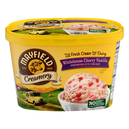 Mayfield Creamery Premium Whitehouse Cherry Vanilla Ice Cream 1.5 qt