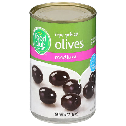 Food Club Ripe Pitted Medium Olives 6 oz