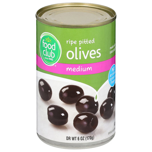 Food Club Ripe Pitted Medium Olives 6 oz