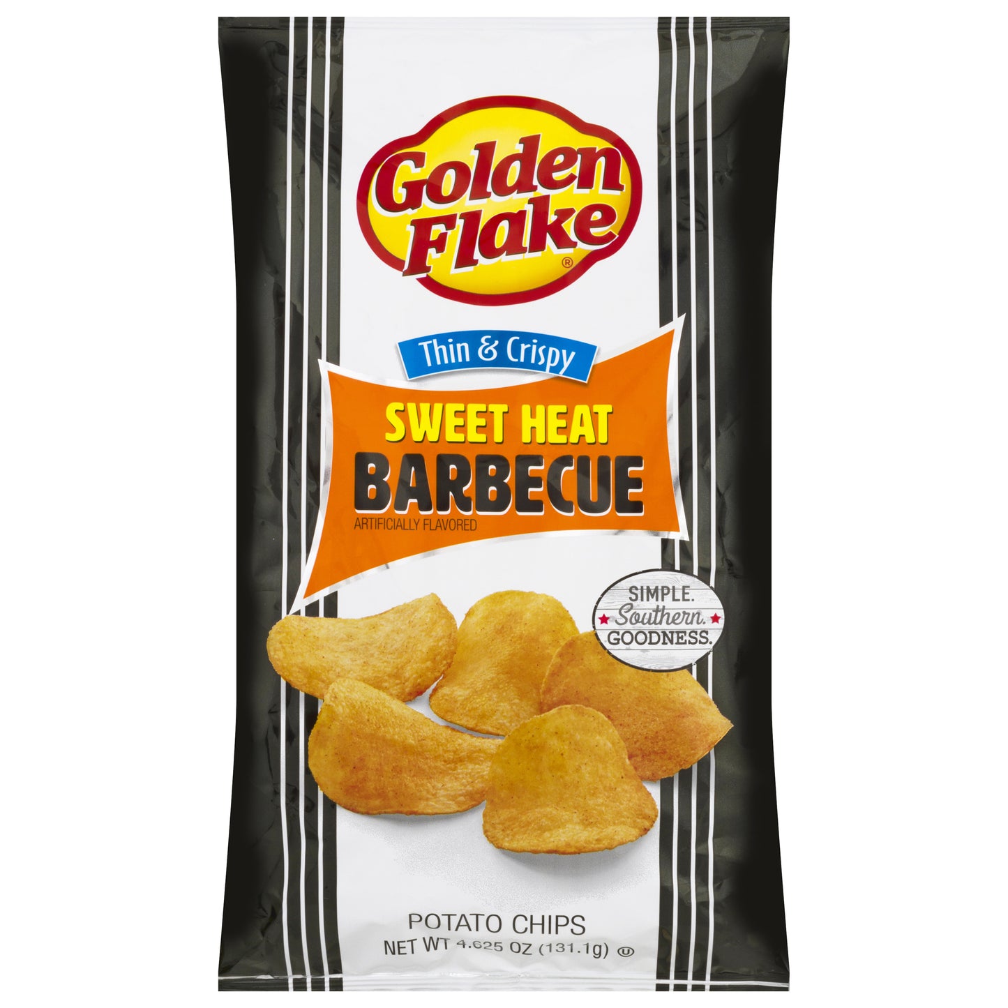 Golden Flake Thin & Crispy Sweet Heat Barbecue Potato Chips 4.625 oz