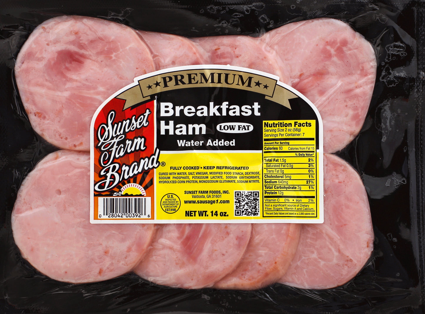 Sunset Farm Brand SUNSET FARM BREAKFAST HAM 14 OZ
