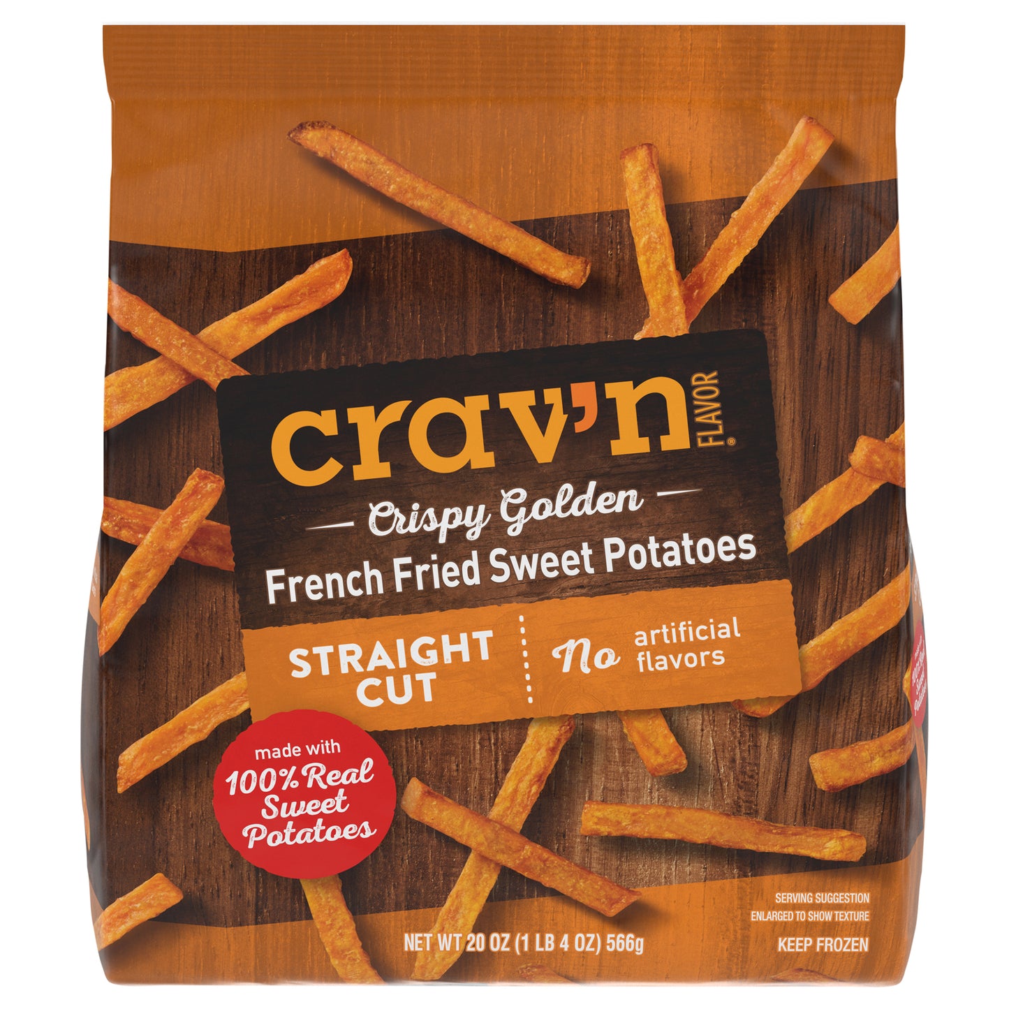 Crav'n Flavor Straight Cut Crispy Golden French Fried Sweet Potatoes 20 oz