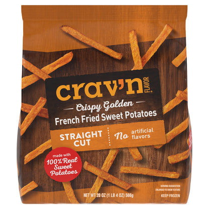 Crav'n Flavor Straight Cut Crispy Golden French Fried Sweet Potatoes 20 oz