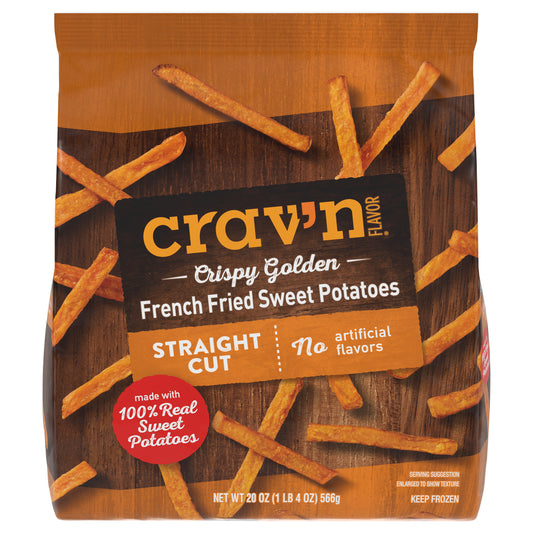 Crav'n Flavor Straight Cut Crispy Golden French Fried Sweet Potatoes 20 oz
