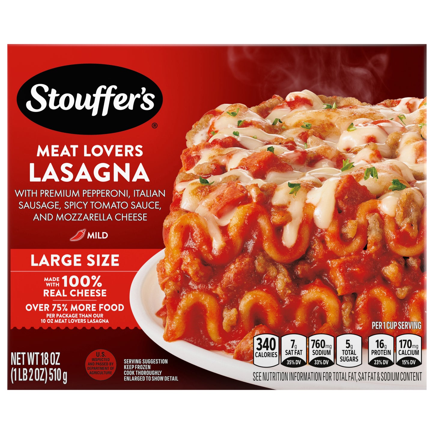Stouffer's Large Size Meat Lovers Lasagna Frozen Meal 18 oz.