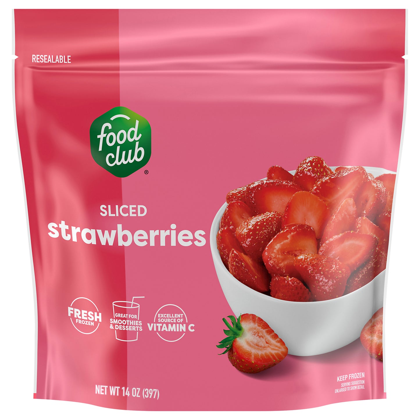 Food Club Sliced Strawberries 14 oz