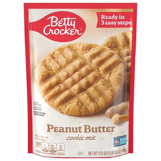 Betty Crocker Peanut Butter Cookies, Cookie Baking Mix, 17.5 oz