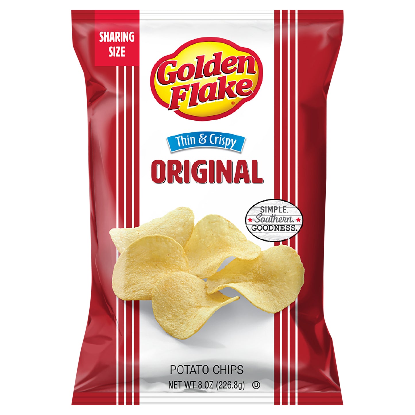 Golden Flake Thin & Crispy Original Potato Chips 8 oz