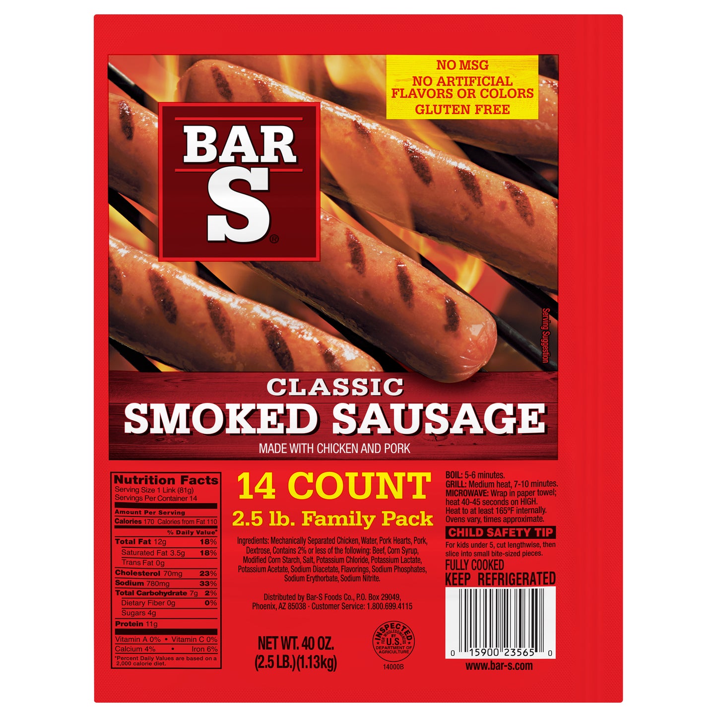 Bar-S® Classic Smoked Sausage 14 ct Pack