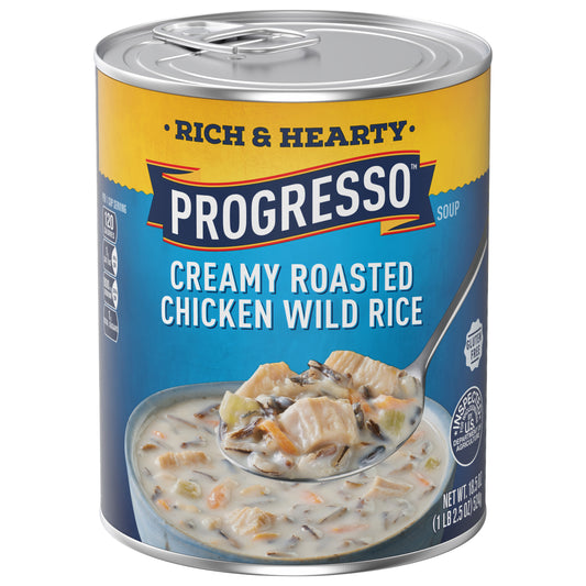 Progresso Rich & Hearty, Creamy Roasted Chicken Wild Rice Canned Soup, Gluten Free, 18.5 oz.