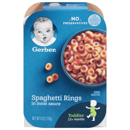 Gerber Toddler 12+Months Spaghetti Rings in Meat Sauce 6 oz