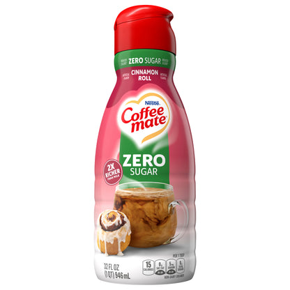 Nestle Zero Sugar Cinnamon Roll Liquid Coffee Creamer, 32 Fl Oz 32 fl oz.