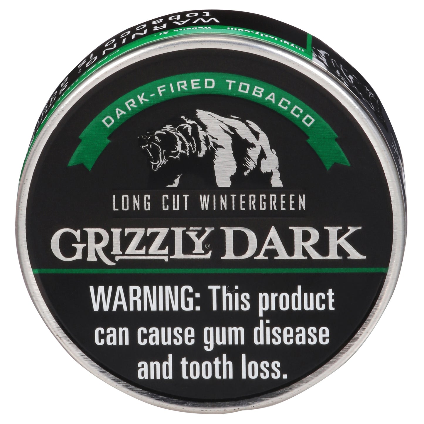 Grizzly Long Cut Premium Dark Wintergreen Moist Snuff 1.2 oz