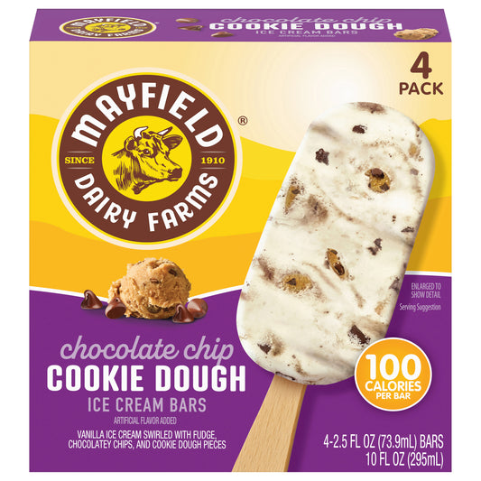 Mayfield Dairy Farms Chocolate Chip Cookie Dough Ice Cream Bars 4 - 2.5 fl oz Bars