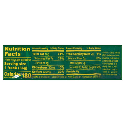 Nathan's Famous Bun Length Skinless Beef Franks Family Pack 14 ea
