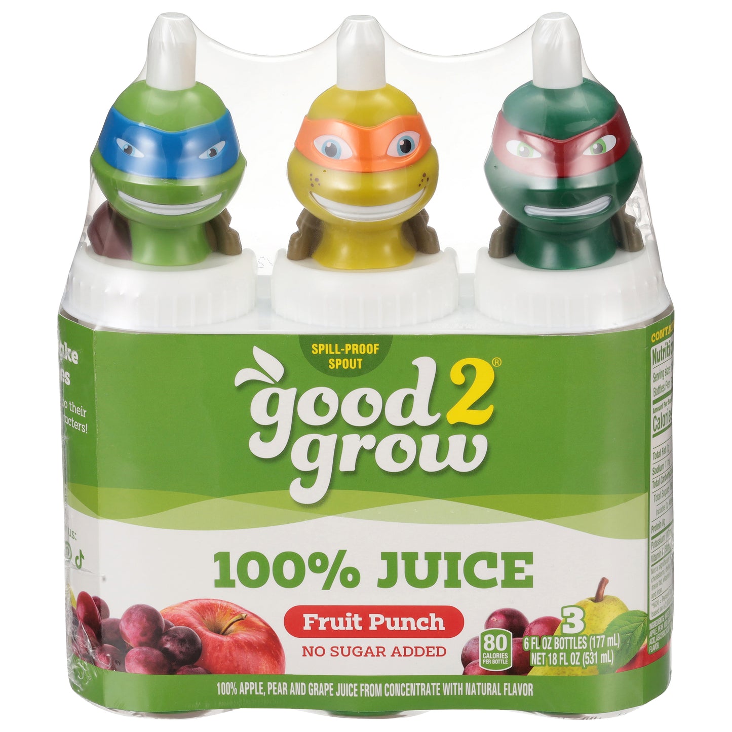 good2grow Fruit Punch 100% Juice 3 - 6 fl oz Bottles