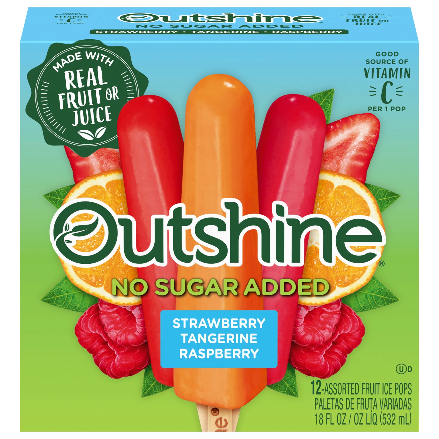 Outshine® Sugar Free Strawberry Tangerine Raspberry Fruit Bars