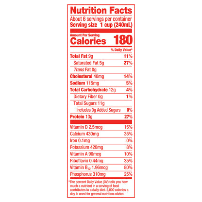 Lactaid Protein Whole Milk, 52 oz