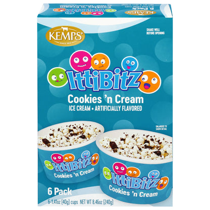 Kemps IttiBitz Cookies 'n Cream Ice Cream 6 - 1.41 oz Cups