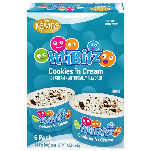 Kemps IttiBitz Cookies 'n Cream Ice Cream 6 - 1.41 oz Cups