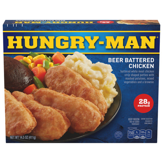 Hungry Man Beer Battered Chicken Frozen Dinner, 16 oz.