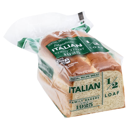 Lewis D'Agostino's 1/2 Loaf Italian Bread 12 oz