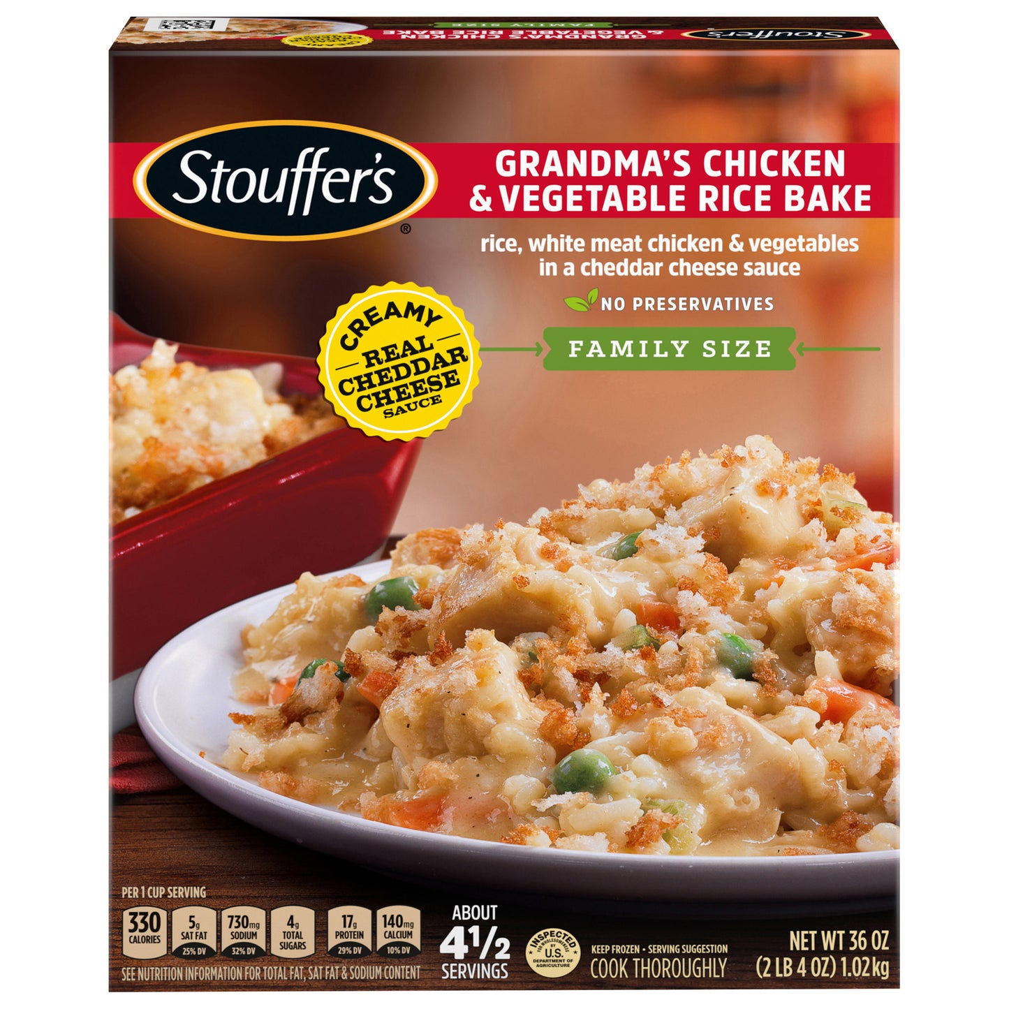 Stouffer's Family Size Grandma's Chicken & Vegetable Rice Bake Frozen Meal 36 oz.