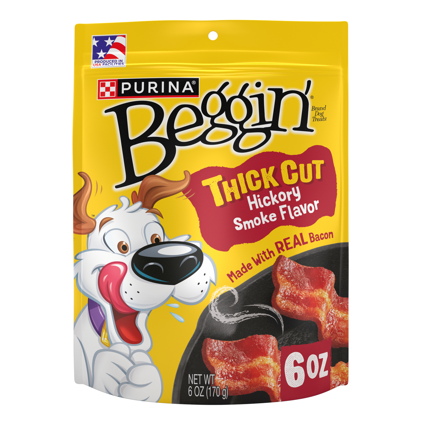 Purina Beggin' Strips With Real Meat Dog Treats, Thick Cut Hickory Smoke Flavor - 6 oz. Pouch