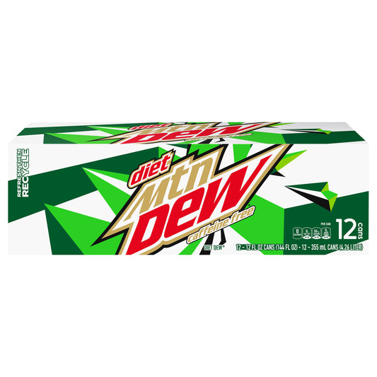 Diet Mtn Dew Caffeine Free Diet DEW 12 Fl Oz 12 Count Can