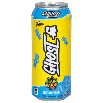 Ghost Zero Sugar Sour Patch Kids Blue Raspberry Energy Drink 16 fl oz