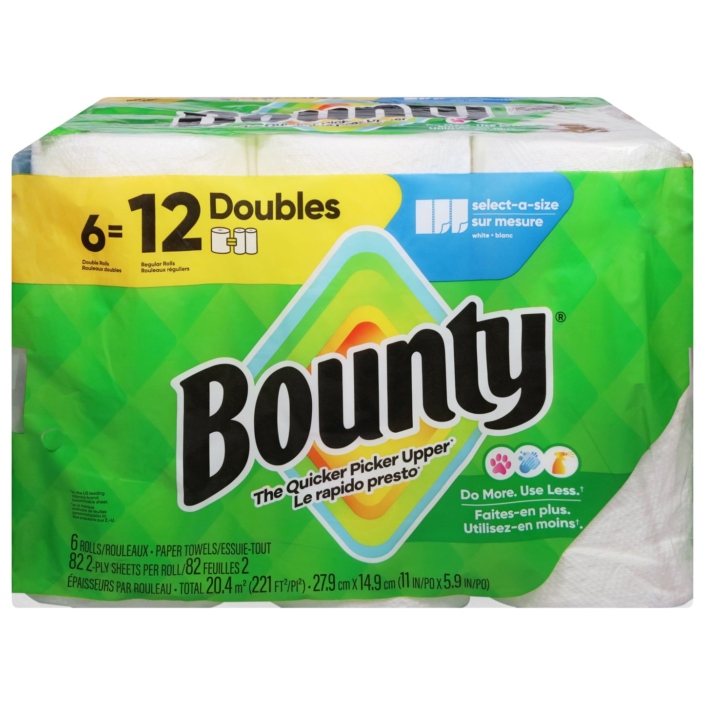 Bounty Select-A-Size White 2-Ply Double Rolls Paper Towels 6 Rolls