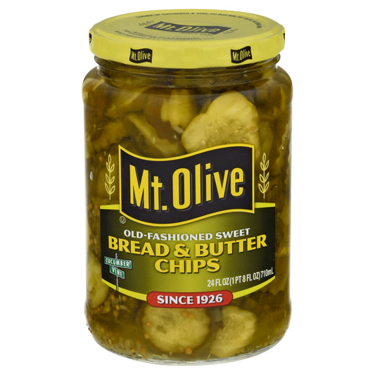 Mt Olive Old-Fashioned Sweet Bread & Butter Chips 24 fl oz Jar