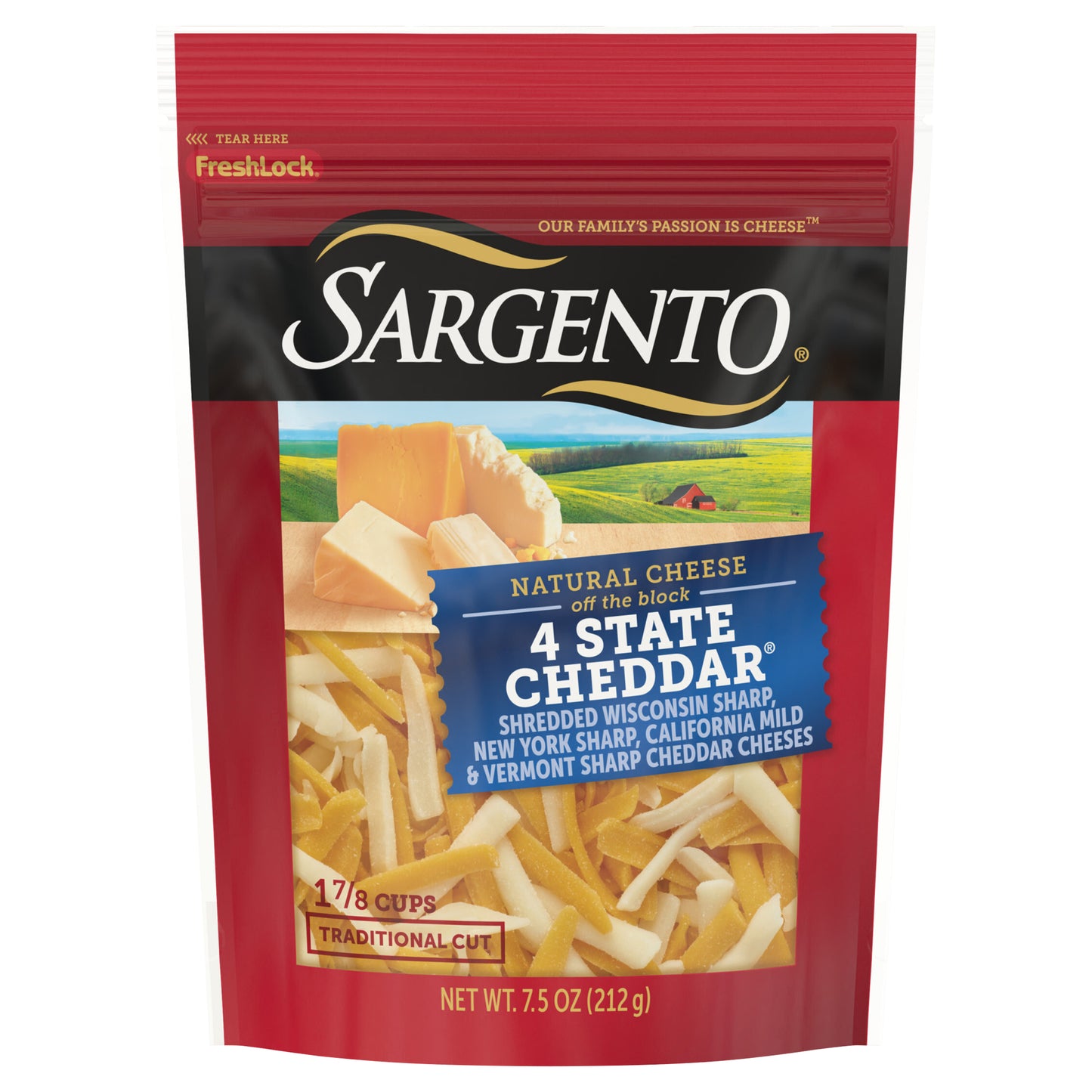 Sargento® Shredded 4 State Cheddar® Natural Cheese, 7.5 oz.