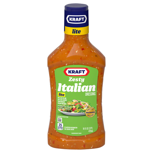 Kraft Zesty Italian Lite Salad Dressing, 16 fl oz Bottle
