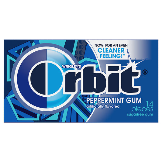 ORBIT Gum Peppermint Sugar Free Chewing Gum, Single Pack, 14 Piece