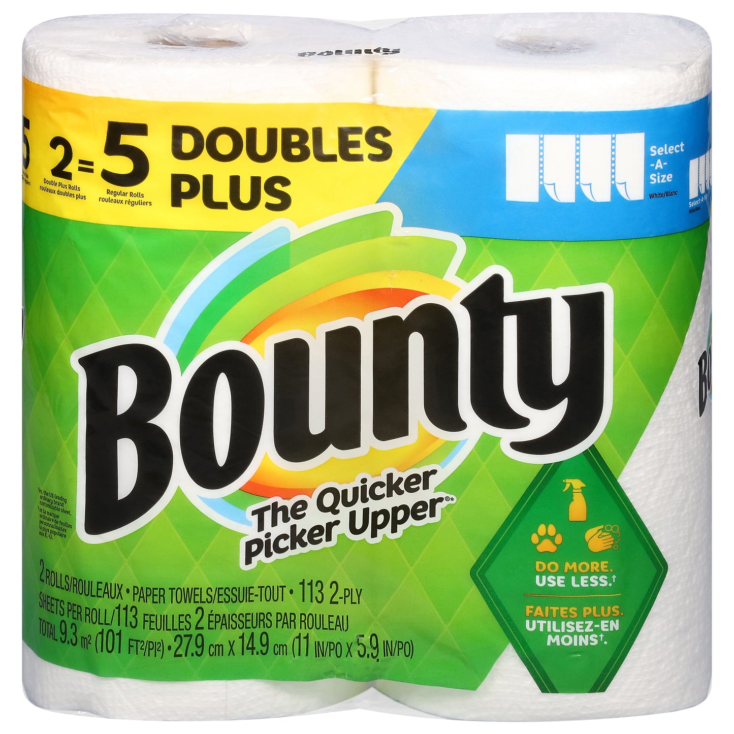 Bounty 2-Ply White Select-A-Size Paper Towels Double Plus Rolls 2 ea