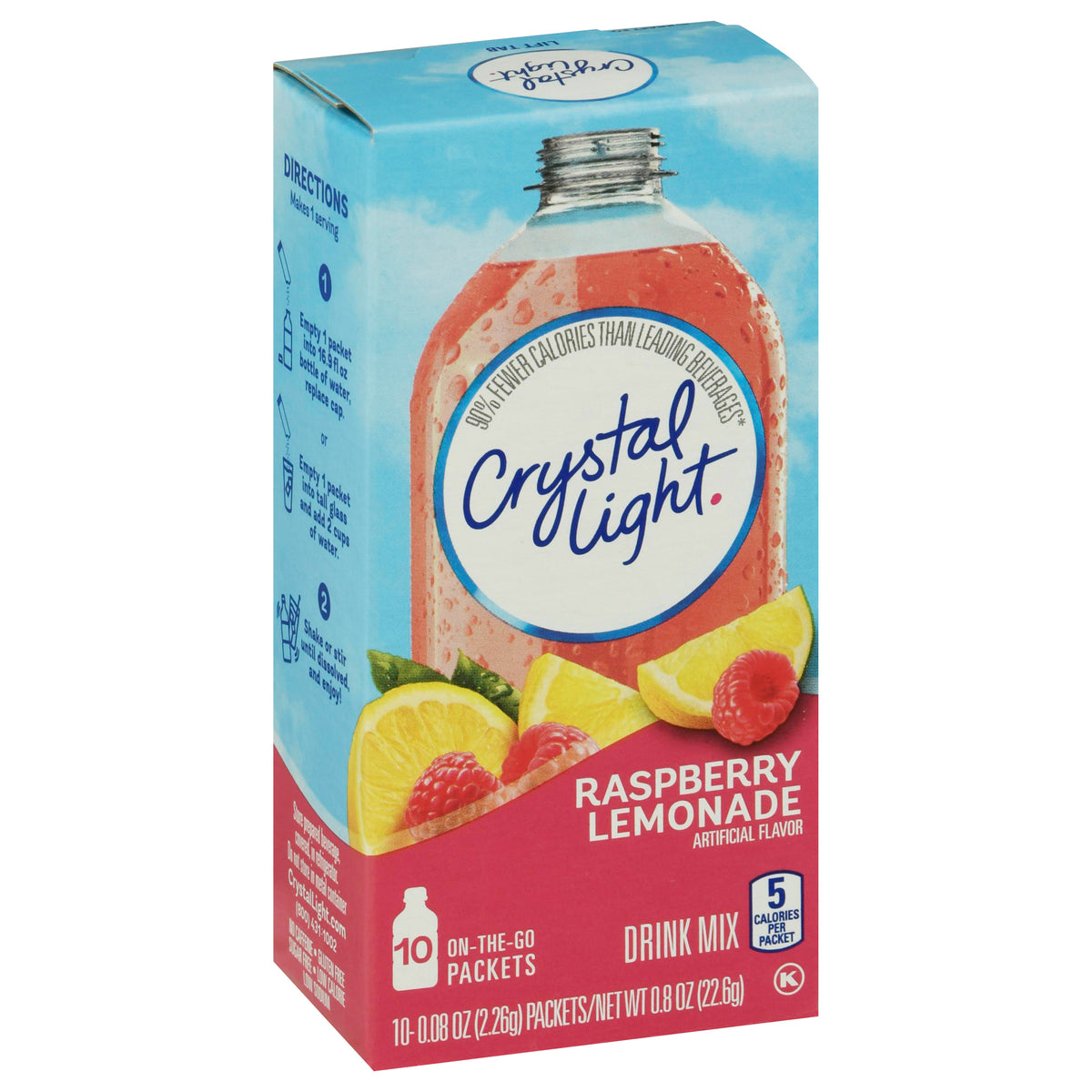 Crystal Light Packets Raspberry Crystal Light On-the-Go Packets Raspberry Lemonade Drink Mix 10-0.08 o ...