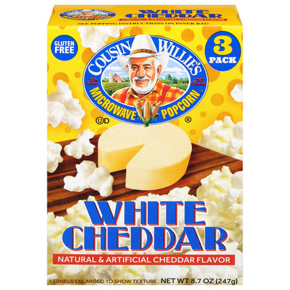Cousin Willie's Microwave White Cheddar Popcorn 3 Each